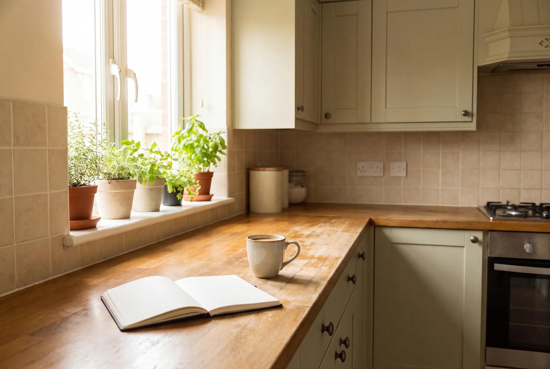A bright kitchen ready for the day